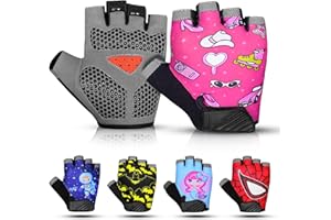 SAGA SPORTS Gants Moto Enfant Demi-Doigt | Antidérapants, Rembourrés & Fingerless | Gants BMX Enfant & Gants de Cyclisme Garçon Fille Idéal pour Vélo, MTB, Gymnastique