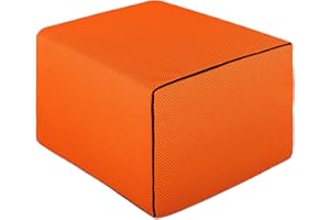 EVERGREENWEB MATERASSI & BEDS EVERGREENWEB - Puff Cama Individual con Colchón de WaterFoam Alto 15 cm, Ahorra Espacio, Plegable, Colchón Individual de 80x190 cm, Futón Plegable Tejido 3D Naranja