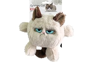 Rosewood Grumpy Cat Head Dog Toy Multicolored (white / brown) - 20 cm clear