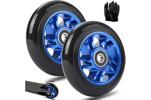 ‎SAICOOS 100mm Stunt Scooter Rollen Roller Reifen - Scooter Räder Ersatzräder,Mit Felgen Aus Aluminiumlegierung Und Anti-Blockier-Lager, Scoot and Ride Roller Zubehör (2Stück 100mm Blau)