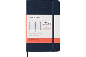 Moleskine Agenda 12 Mois 2023, Journal Quotidien 2023, Couverture Souple Et Fermeture Élastique, Format De Poche 9 X 14 Cm, Couleur Bleu Saphir