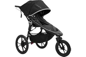 Baby Jogger Summit X3 Midnight Black - Cochecito para runnig plegable de 3 ruedas, con freno de mano, color negro