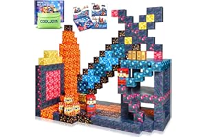 COOLJOYA Magnetic Blocks for kids Boys and Girls Aged 3 4 5 6 7 8 Years Old, Magnetic Building Blocks 54PCS, Stacking Construction Toys Montessori Sensory Toys Halloween