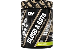 DY NUTRITION Dorian Yates Nutrition - Blood & Guts | Pre Workout Booster mit Arginin + Citrullin (380g, Pear Kiwi - Birne Kiwi)