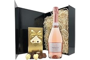 SPARKLING DIRECT Prosecco Rose Wine Gift Set For Women & Men Who Love a Bottle of Pink Bubbly & Chocolates - Birthday Gifts For Her - Anniversary Wine Hamper Box - Best Friend Gift For Prosecco Lovers UK