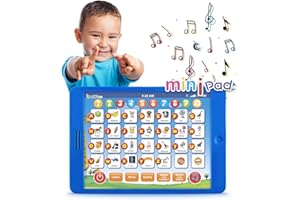 Boxiki Kids Englisch Lern-Tablet, lustiges Tablet für Kinder mit 6 Lernspielen für Kleinkinder für frühe Kindesentwicklung, Spielzeug zum Lernen von Nummern, dem ABC, Buchstabieren,
