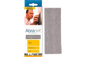 Mirka Abranet slipband 70x198 mm P120 10 st kardborre | Effektiv dammfri slipning på trä spackel lack och plast med slitstarkt nät och kardborreband för enkel montering