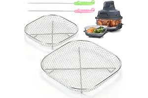 brikinte 2 st rostfritt stål rack & rengöringsborste för Ninja Crispi FN101 | Kompatibilitet Livsmedelsklassad 304 rostfritt stål fint nät design effektiv oljedränering lätt att rengöra med