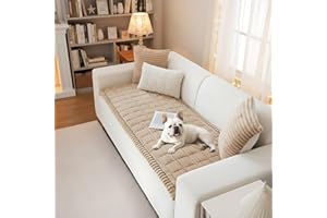 LiveGo Thick Sofa Covers Washable, Pet Couch Cover for Sofa, Washable Dog Couch Protector for Large Dogs, Soft & Fuzzy Non-Slip Sofa Cover for 2, 3, 4 Seater, Furniture Protector for Living Room