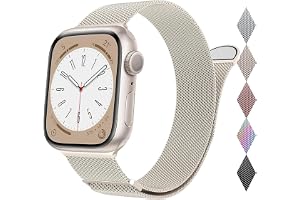 Compatible with Apple Watch Strap 49mm 46mm 45mm 44mm 42mm 41mm 40mm 38mm Women Men, Double Magnetic Buckle Metal Band