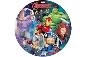 Dekora - Disco Comestible de Los Vengadores para Decoración de Tartas de Cumpleaños - 20 cm