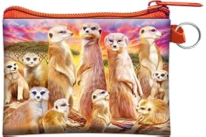 3D LiveLife Portamonete - Suricati Trendy di Deluxebase. Portafoglio lenticolare 3D Safari. Porta contanti, monete, e carte con zip sicura impreziosito dalla grafica del noto artista Michael Searle