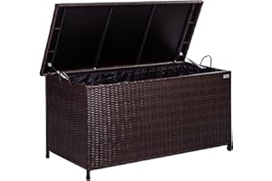 STILISTA Baule da Giardino Polyrattan, 122 x 62 x 56 cm, Impermeabile, Cassapanca, Multibox, 4 Colori - Portaoggetti, Baule, Box da Esterno, Giardino