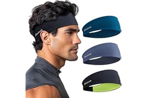 ‎LINLOOK Sport Stirnbänder für Damen und Herren, Antibakterielles Schweißband Stirn, Elastisch rutschfest Haarband für Joggen,Laufen, Fitness, Yoga, Radfahren, Basketball