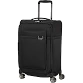 Samsonite Airea Cabin Trolley Case, 55 cm | Black, expandable soft suitcase, 55H x 35W x 22D cm, 38/43.5 L, 2.1 kg, with TSA