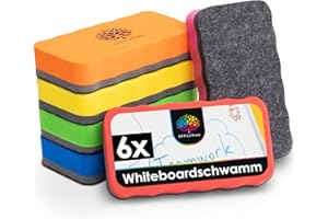 ‎OFFICETREE OfficeTree 5er Set Whiteboard Schwamm - 5 Farben - magnetisch - reinigt und trocknet effektiv - entfernt zuverlässig Schrift und Zeichnungen an Whiteboard, Flipchart und Magnet-Pinnwänden