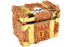 Trendario Pinata Schatztruhe - Ideal zum Befüllen mit Süßigkeiten und Geschenken - Piñata Schatzkiste für Kindergeburtstag Spiel