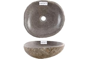 30 cm ovales Naturstein Waschbecken in grau von WOHNFREUDEN - Mit Unikat Auswahl