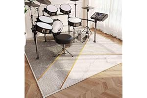 Qesjodfu Alfombrilla para Batería Alfombra de Tambor Alfombra Bateria Electronica Alfombras Acusticas Alfombrillas Insonorizada Alfombras Drum para Instrumentos Musicales Antivibracion 110 x 80 cm