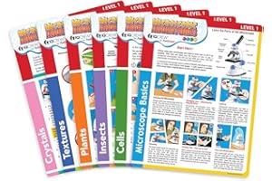 IQCREW AmScope - Microscope Experiment and Activity Cards for Kids and Students - "Microscopic Adventures" (Set of 6 Experiment Cards) - BK-EXCL1