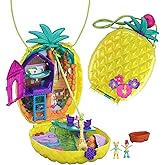 Polly Pocket Tropical Leisure wearable compact pineapple bag, compact set with 8 fun features, tiny Polly and Lila b