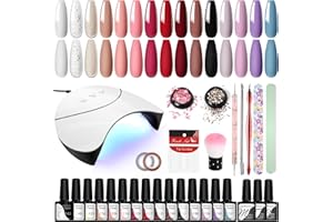 ‎VANREESA VANREESA U V Nagellack Set, 15 Farben Gel Nagellack Set mit 36W Nagellampe Gel Nägel Set Gelnägel Starterset Maniküre Starterset Geschenk für Frauen