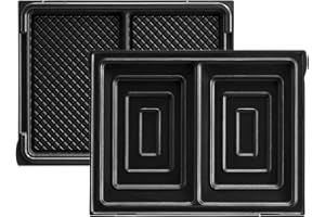 LAGRANGE Jeu de plaques Croque-Monsieur, compatible avec tous les gaufriers "Tarti' Gaufres", Plaques en aluminium moulé, Revêtement antiadhésif double couche, 020422