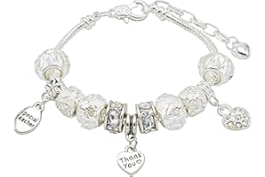 Jewellery Hut Special Teacher Charm Bracelet for Women with Gift Box and Teacher Gift Card (Crystal)