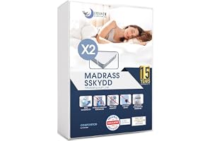 Dreamzie Vattentätt Madrassskydd - För Madrass 180 x 200 cm - Madrassdyna Andningsbar Bomullsmadrass - 15 Års Garanti