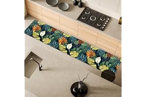 Comart - Tappeto Cucina Austin - Impermeabile - Antiscivolo - Antimacchia - Lavabile in Lavatrice - Passatoia in Poliestere - per Corridoio e Cucina - Made in Italy - Tropicale Peperomia - 50x270 cm