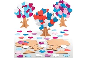 Baker Ross Kits d'arbres à cœurs (Paquet de 5) - Loisirs créatifs de la Saint-Valentin pour enfants et adultes AT664