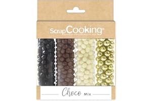 ScrapCooking - Mix Billes Choco & Or - Assortiment 3 Chocolats & Billes Sucrées Dorées - Perles Sprinkles - Décorations Alimentaires Pâtisserie, Gâteaux - Noël, Anniversaires - 7462