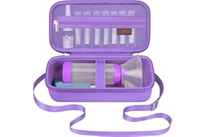 Elonbo Boîte de transport d'inhalateur d'asthme, joint d'inhalateur pour enfants et adultes, masque, support d'inhalateur sac d'organisation de voyage d'asthme, violet (boîte seulement)
