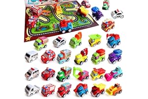 MINXIN Calendario Avvento 2025, Cars Macchinine Giocattoli, Calendario dell'avvento 24 Sorpresa per Bambini e Bambine 3 4 5 6 7 8 9 Anni, Conto Alla Rovescia di 24 Giorni, Regalo di Natale