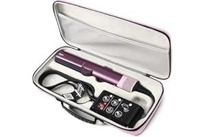 LIUIIVIRI Hartschalen-Reisetasche für Dyson Airstraight HT01 Haarglätter und Netzteil Wasserdichte, stoßfeste tragbare Aufbewahrungstasche (rosa)