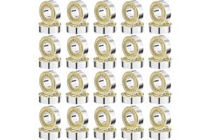 Lectorias 40 pièces Roulements à Billes 608zz, Skateboard Roulement à Rouleaux, Métal Double Blindage Miniature Deep Groove pour Planches à roulettes, Longboard, Scooters, Patins à roues alignées