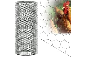7SEVENJOKERS 60cm x 5m Chicken Wire Mesh Roll - PVC Coated Galvanized Hexagonal Garden Fencing Netting for Pet Poultry Runs, Rabbit Cages, & Plant Protection, Home DIY Crafts, 25mm Hole, Easy to Cut (Green)