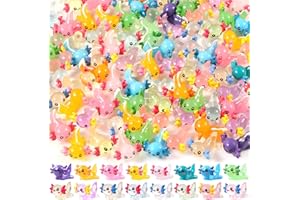 DTYDECLE 64 Stück Mini Axolotl Harz, Kleine Axolotl Miniatur Figuren Winzige Miniatur Tiny Axolotl für Dekoration von Miniatur-Landschaftsgärten, Bonsai, Fischbecken und Aquarien