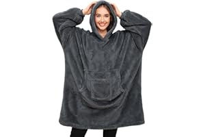 RITOSTA Manta de Sudadera con Capucha Sudadera Manta con Capucha para Mujer Hombres Invierno Gigante Manta de Forro Polar Sherpa con Bolsillos,Regalo para Mujer Hombre,Talla Única