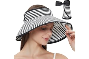 Maylisacc Cappello Visiera Pieghevole Cappello Estivo da Sole Donna con Lovely Bowknot da Donna UPF 50