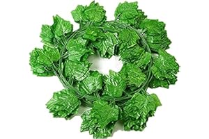 Lacusmall Lot de 12 guirlandes de Feuilles de Vigne artificielles à Suspendre - pour Mariage, Jardin, fête, décoration d'intérieur