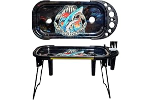 ZACTLY Rolling Tray Console Foldable Stand Premium Multifunctional Portable Stuffer Station Rolling Kit, Poker Stick, Cleaning Brush, King-Size & 1¼ Standard Cone Holders, Taper Groove Covers (Jaws)