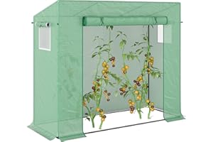 Outsunny Invernadero de Jardín 200x76x168 cm Invernadero de Exterior con Ventanas y Estuctura de Acero para Cultivar Tomates Plantas Flores Verde