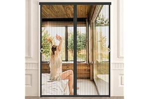 BukyTom Zanzariera Magnetica Porta 120x220 - Nera Tenda Zanzariere Magnetiche per Porta Balcone - Magnete Zanzariera con Calamita - Magnetic Screen Door - Rete Fine Magneti Anti Zanzare