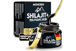 MOVEZEN Shilajit + 100% Reines Himalaya Mumijo, Laborgeprüft Mit 75% Fulvinsäure, Shilajit Harz Hochreines, Premium-Qualität 30g, Ohne Zusatzstoffe, Vegan