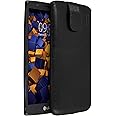 mumbi Echt Ledertasche kompatibel mit LG G4 Hülle Leder Tasche Case Wallet, schwarz