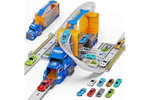 Hot Bee Zabawka samochodowa dla chłopca Transporter Race Truck Zabawka dla chłopca w wieku 2, 3, 4, 5, 6, 7 lat, prezent dla dzieci, chłopców, zabawki dla dzieci w wieku 3-5 lat, prezenty urodzinowe