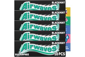 Chewing Gum Bundle With 5x Airwaves Gum Black Mint (10pcs each) and 1x JenBurr Leaflet