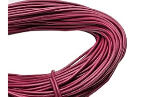 ESNADO Cordon en cuir 4 mm Diverses couleurs Longueur : Au choix, fuchsia, 3 mètres