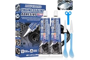 LIKFCBOND Motortätningsmedel, Högtemperatur Silikon, Vattentät, 100ML | Svart Motorpackningspasta, RTV Silicone, Tätningsmedel Lämplig för Motorer, Ventilkammar, Oljetråg Och Växellådor